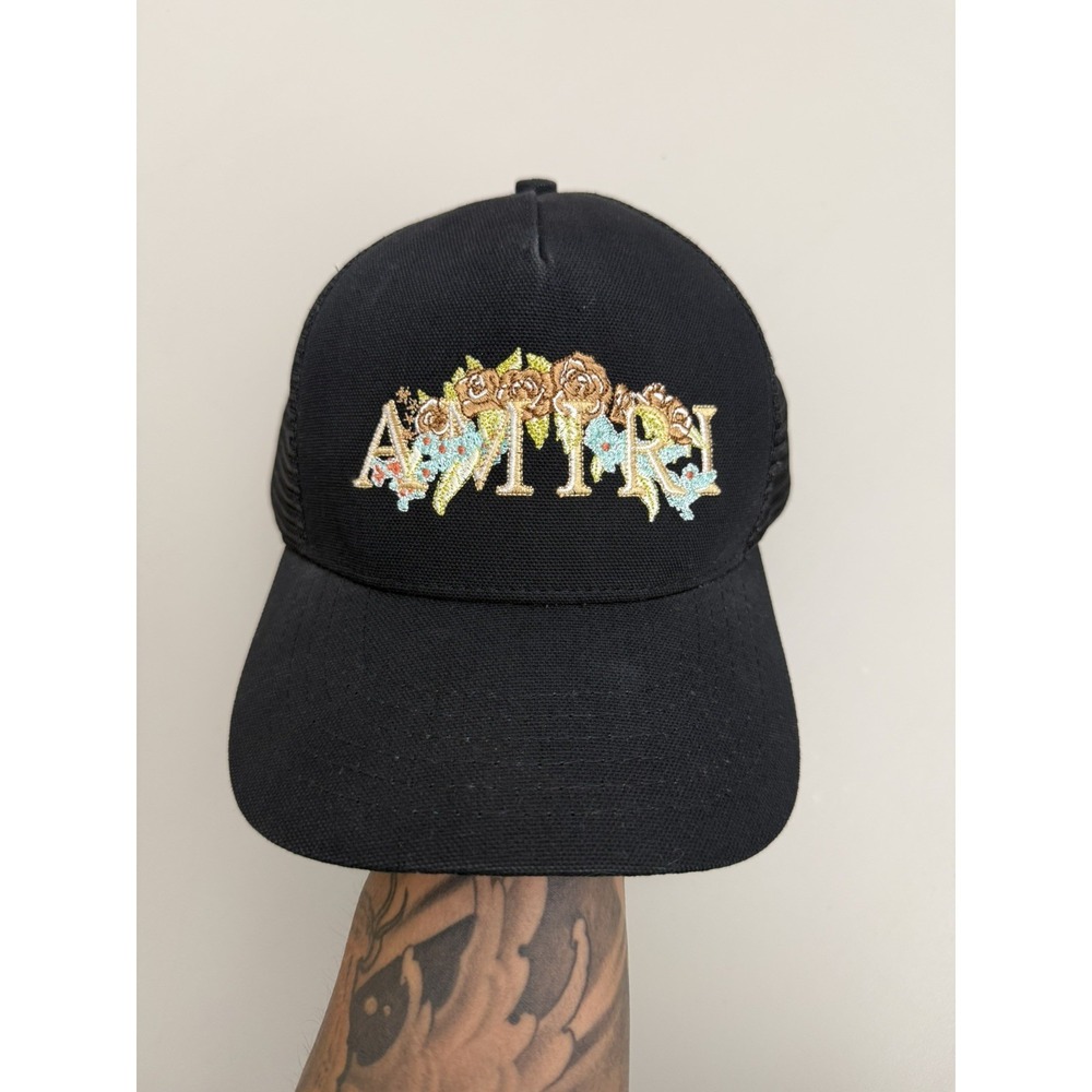 AMIRI Floral Logo Trucker Hat Rare